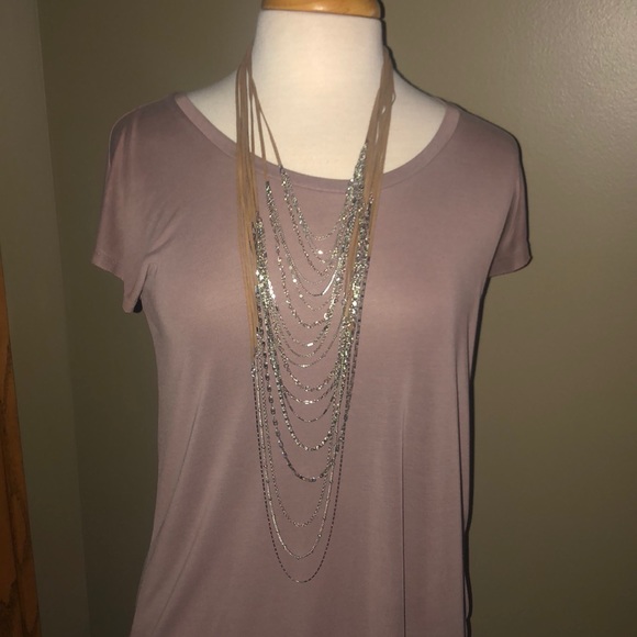 Silver and leather multi-strand necklace - Picture 1 of 4